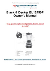 Black & Decker BL1200 Series Owner's Manual
