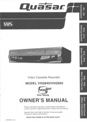 Quasar VHQ-860 Owner's Manual