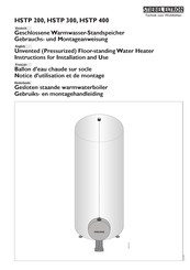 STIEBEL ELTRON HSTP 400 Instructions For Installation And Use Manual