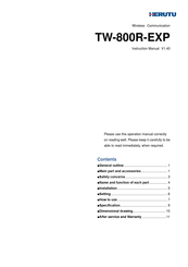 Herutu TW-800R-EXP Instruction Manual