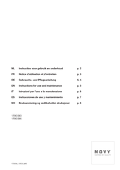 Novy 1700 093 Instructions For Use And Maintenance Manual