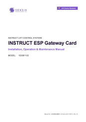 Sensia 103381133 Installation, Operation & Maintenance Manual