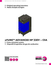 Abicor Binzel xFUME ADVANCED HP 230V - CSA Original Operating Instructions