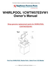 Whirlpool 1CWTW57ESVW1 User Instructions