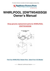 Whirlpool 2DWTW5405SQ0 User Instructions