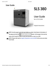 3D Systems SLS 380 User Manual