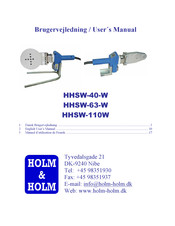 HOLM & HOLM HHSW-63-W User Manual