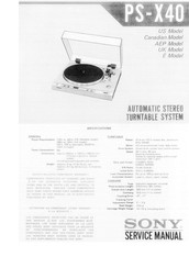 Sony PS-X40 Service Manual