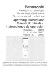 Panasonic ER-153 Operating Instructions Manual