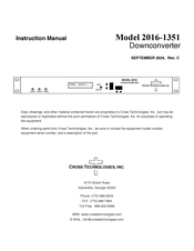 Cross Technologies 2016-1351 Instruction Manual