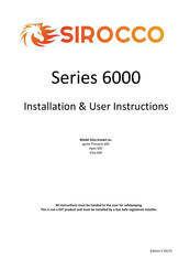 Sirocco Apex 600 Installation & User's Instructions