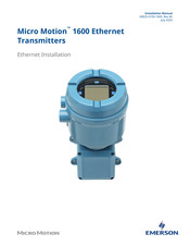 Emerson Micro Motion 1600 Installation Manual