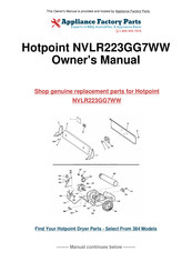 GE Hotpoint NVLR223GG7WW Installation Instructions Manual