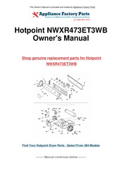 Hotpoint NKXR473GT Owner's Manual