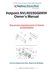 GE Hotpoint NVLR223GG0WW Installation Instructions Manual