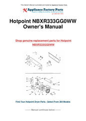 GE Hotpoint NBXR333GG0WW Installation Instructions Manual