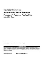 Trane Precedent FIABARM001 Series Installation Instructions Manual