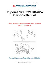 GE Hotpoint NVLR223GG4WW Installation Instructions Manual