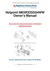 GE Hotpoint NBXR333GG4WW Installation Instructions Manual