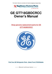 GE GTT18GBDCRCC Owner's Manual