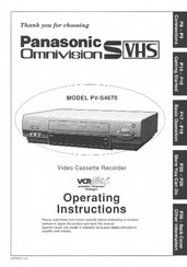 Panasonic Omnivision PV-S4670 Operating Instructions Manual