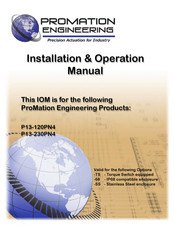 Promation Engineering P13-230PN4 Installation & Operation Manual