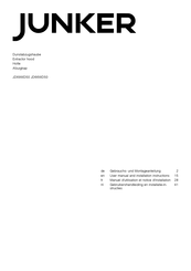 Junker JD69WD50 User Manual And Installation Instructions