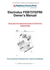 Frigidaire Gallery Electronic FDB737GFR0 Use & Care Manual