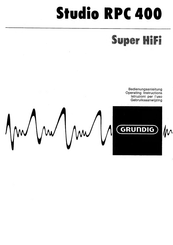 Grundig Studio RPC 400 Operating Instructions Manual