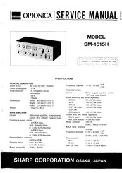 Sharp OPTONICA SM-1515HB Service Manual