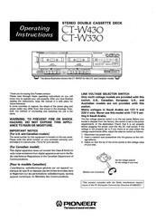 Pioneer CT-W330 Operating Instructions Manual