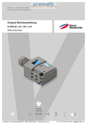 Elmo Rietschle V-VTR 101 Operating Instructions Manual