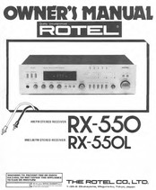 Rotel RX-550L Owner's Manual