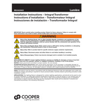 Cooper Lumiere Installation Instructions Manual