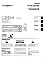 Pioneer LaserDisc CLD-D515 Operating Instructions Manual