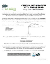 sun garden Easy Sun PARASOL Sunshade Installation Manual