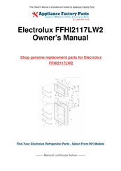 Electrolux Frigidaire FFHI2117LW2 Use & Care Manual