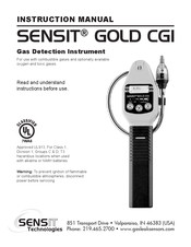 SENSIT Technologies GOLD Instruction Manual