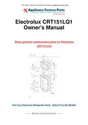 Electrolux Crosley CRT151LQ1 Use & Care Manual