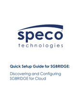Speco SGBRIDGE1TB Quick Setup Manual