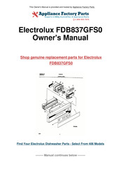 Electrolux FRIGIDAIRE Gallery FDB837GFS0 Use & Care Manual