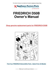 Friedrich D50B Use & Care Manual