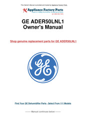 GE ADER50LNL1 Owner's Manual