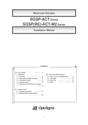 SIGMAKOKI OptoSigma SGSP-ACT Series Installation Manual