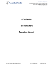 CashCode ST33 Series Operation Manual