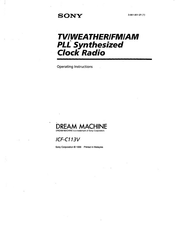 Sony DREAM MACHINE ICF-C113V Operating Instructions Manual