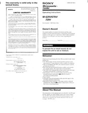 Sony M-679V Operating Instructions Manual
