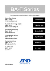 A&D BA Series Quick Start Manual