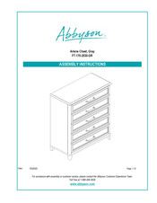 Abbyson Arlene FT-170-2530-GR Assembly Instructions Manual