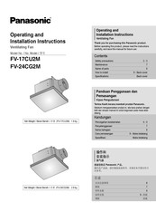 Panasonic FV-17CU2M Operating And Installation Instructions